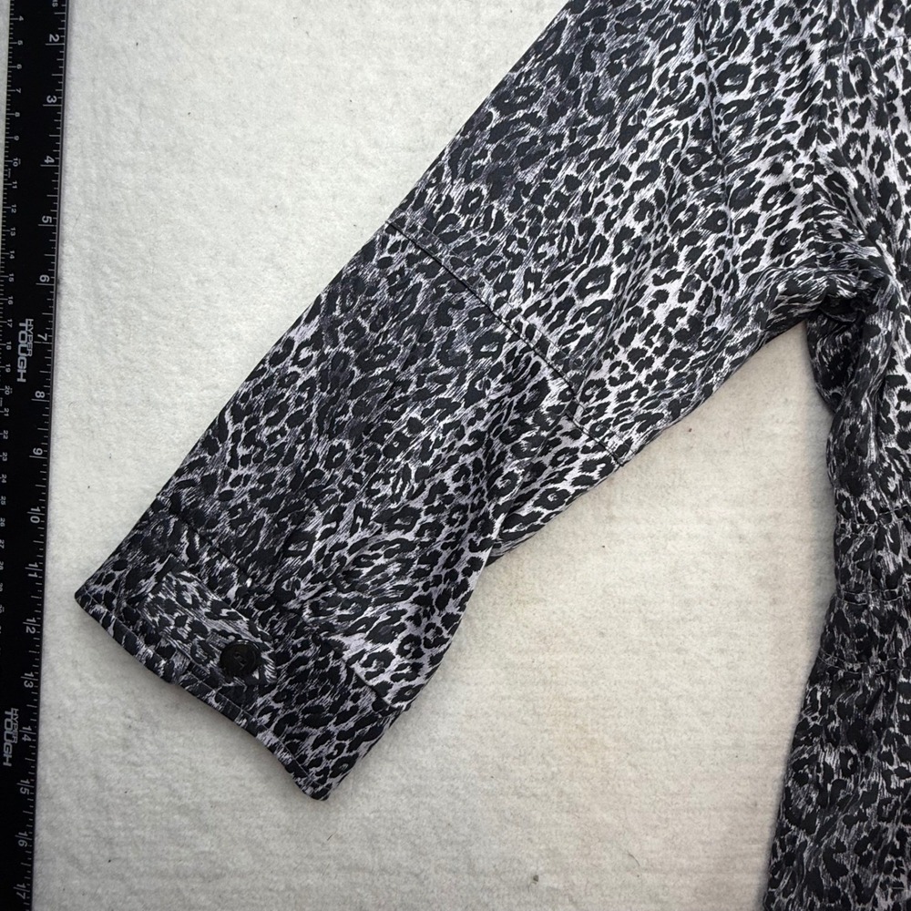 JOAN RIVERS Womens Leopard Print Blazer Jacket Size L Black Gray mob wife - Picture 5 of 9